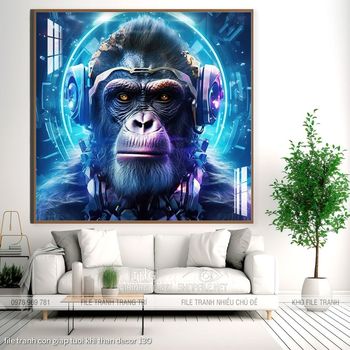 file tranh con giap tuoi khi than decor 130