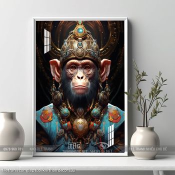 file tranh con giap tuoi khi than decor 132