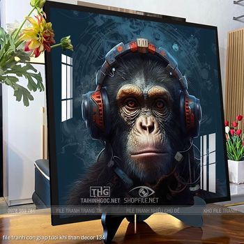 file tranh con giap tuoi khi than decor 134