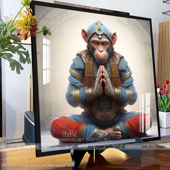 file tranh con giap tuoi khi than decor 137