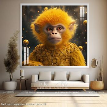 file tranh con giap tuoi khi than decor 138