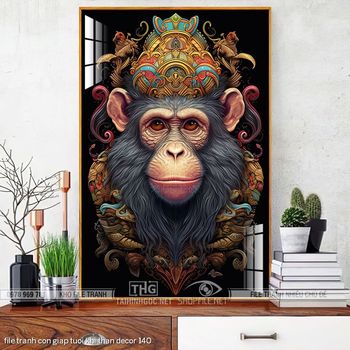 file tranh con giap tuoi khi than decor 140