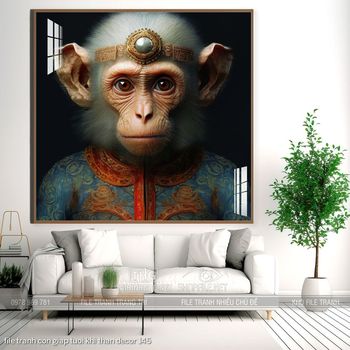 file tranh con giap tuoi khi than decor 145