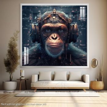 file tranh con giap tuoi khi than decor 146