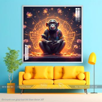 file tranh con giap tuoi khi than decor 147