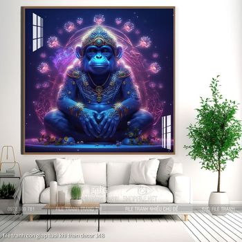 file tranh con giap tuoi khi than decor 148