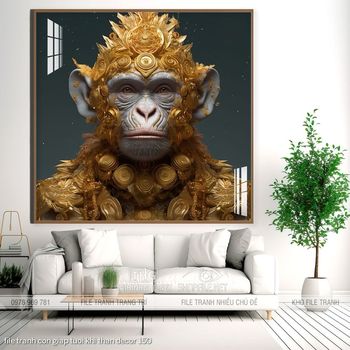 file tranh con giap tuoi khi than decor 150