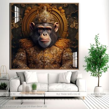 file tranh con giap tuoi khi than decor 151