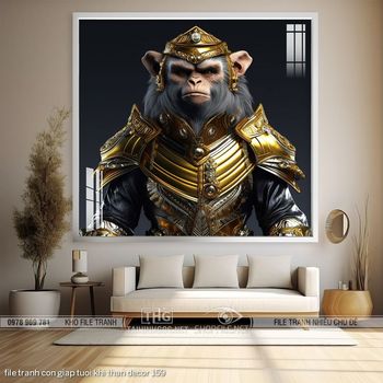 file tranh con giap tuoi khi than decor 159