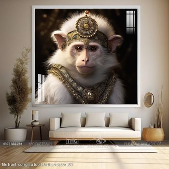 file tranh con giap tuoi khi than decor 163