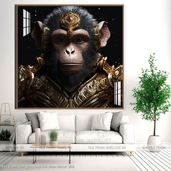 file tranh con giap tuoi khi than decor 169