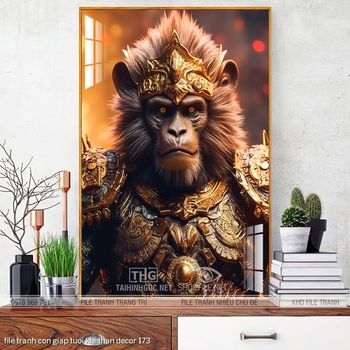 file tranh con giap tuoi khi than decor 173