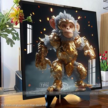 file tranh con giap tuoi khi than decor 174