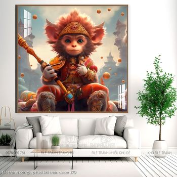 file tranh con giap tuoi khi than decor 179