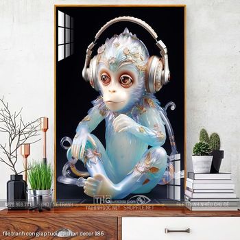 file tranh con giap tuoi khi than decor 186