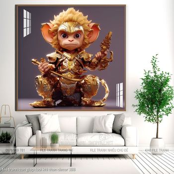 file tranh con giap tuoi khi than decor 188