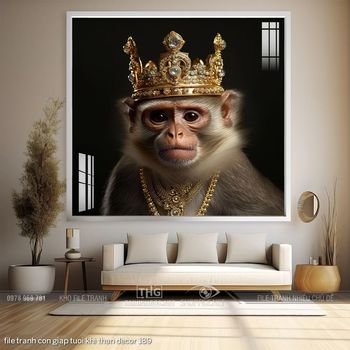 file tranh con giap tuoi khi than decor 189