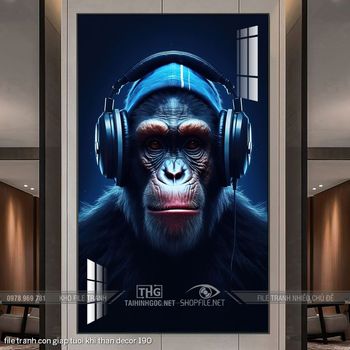 file tranh con giap tuoi khi than decor 190