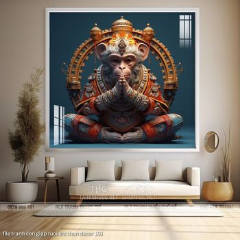 file tranh con giap tuoi khi than decor 191