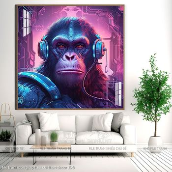 file tranh con giap tuoi khi than decor 195