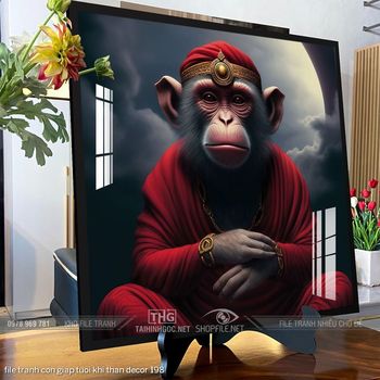 file tranh con giap tuoi khi than decor 198