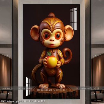 file tranh con giap tuoi khi than decor 199