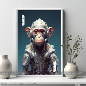 file tranh con giap tuoi khi than decor 200