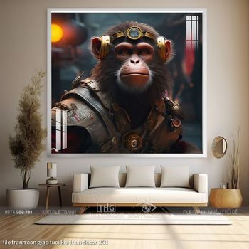 file tranh con giap tuoi khi than decor 201