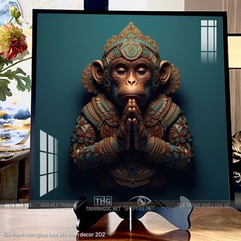 file tranh con giap tuoi khi than decor 202