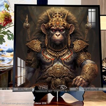 file tranh con giap tuoi khi than decor 206