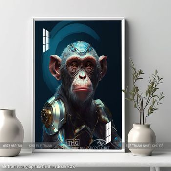 file tranh con giap tuoi khi than decor 208