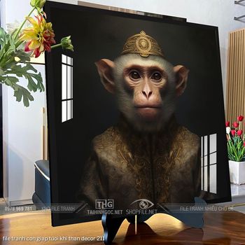 file tranh con giap tuoi khi than decor 211