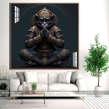 file tranh con giap tuoi khi than decor 212