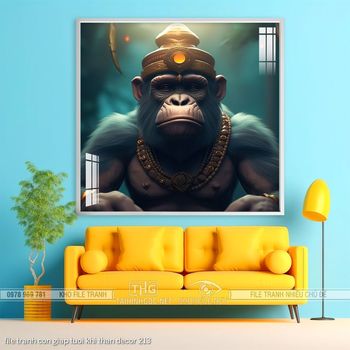 file tranh con giap tuoi khi than decor 213