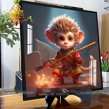 file tranh con giap tuoi khi than decor 216