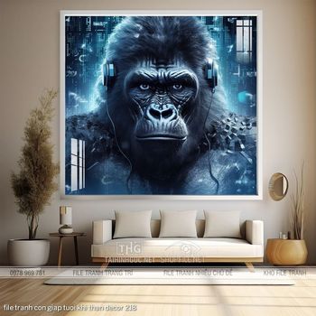 file tranh con giap tuoi khi than decor 218