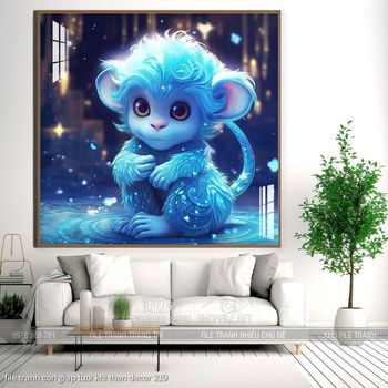file tranh con giap tuoi khi than decor 219