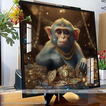 file tranh con giap tuoi khi than decor 221