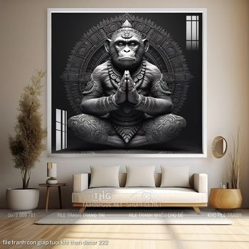 file tranh con giap tuoi khi than decor 222