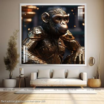 file tranh con giap tuoi khi than decor 226