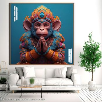 file tranh con giap tuoi khi than decor 229