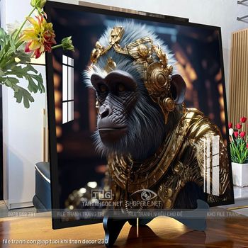 file tranh con giap tuoi khi than decor 230