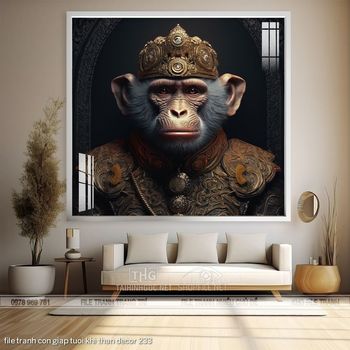 file tranh con giap tuoi khi than decor 233