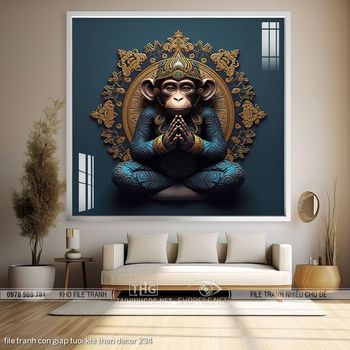 file tranh con giap tuoi khi than decor 234