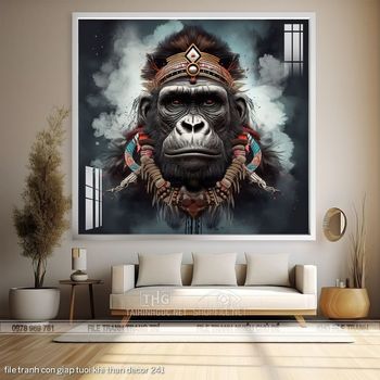 file tranh con giap tuoi khi than decor 241