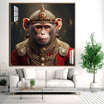 file tranh con giap tuoi khi than decor 245