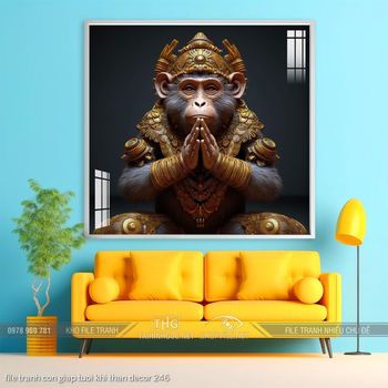 file tranh con giap tuoi khi than decor 246