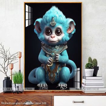 file tranh con giap tuoi khi than decor 249