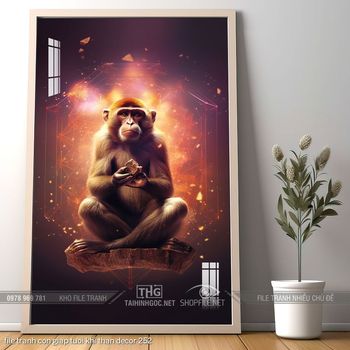 file tranh con giap tuoi khi than decor 252