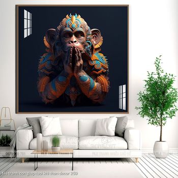 file tranh con giap tuoi khi than decor 259